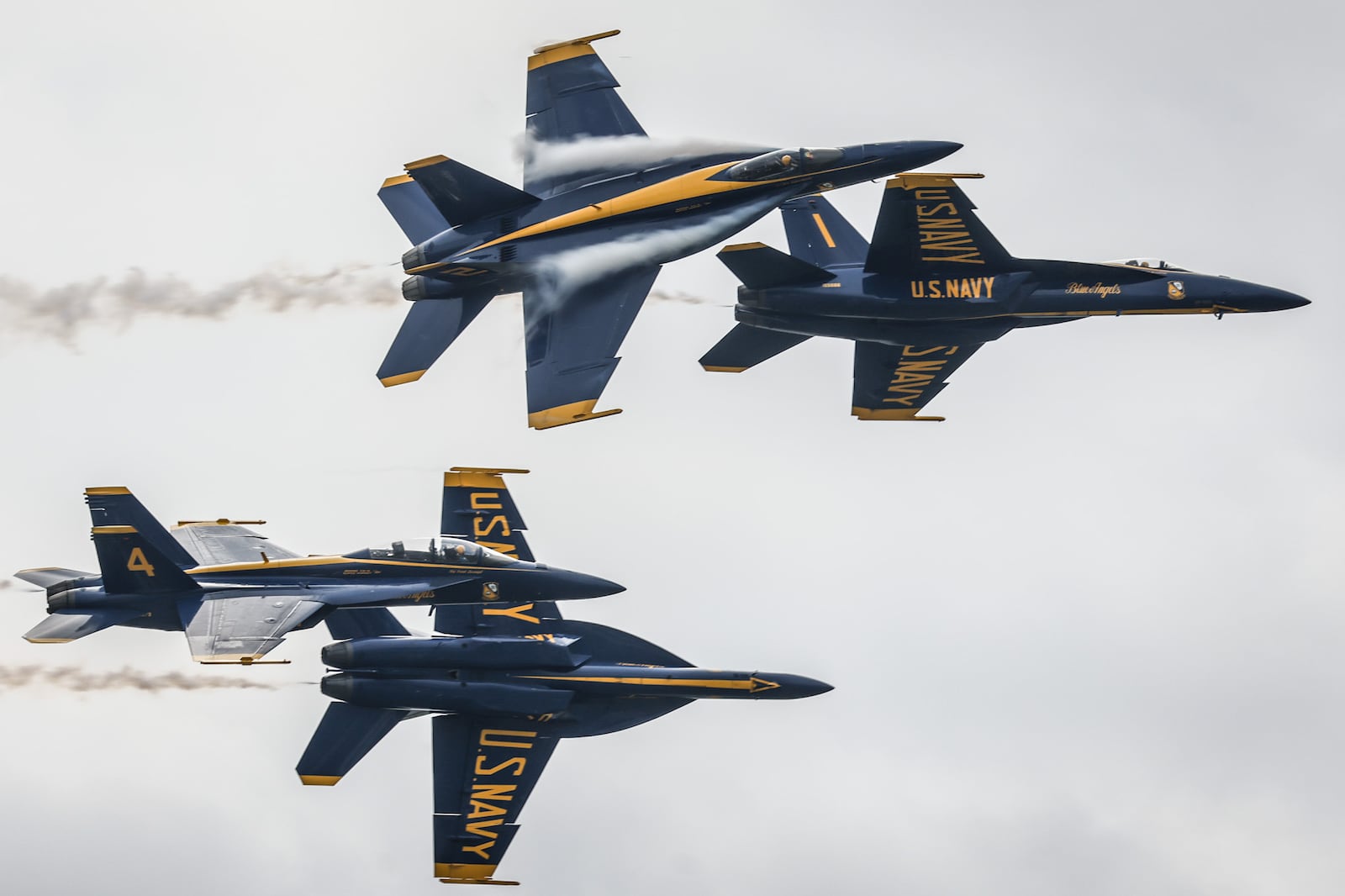 The US Navy Blue Angles finished the Dayton Air Show Sunday July 31, 2022 with their extraordinary display. Jim Noelker/Staff