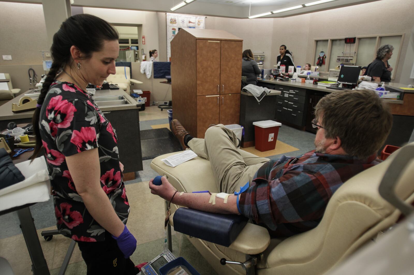 People in the area are responding to a plea by the Community Blood Center to join the effort to help prevent a regional blood shortage during the coronavirus pandemic. PHOTO:  Jim Noelker