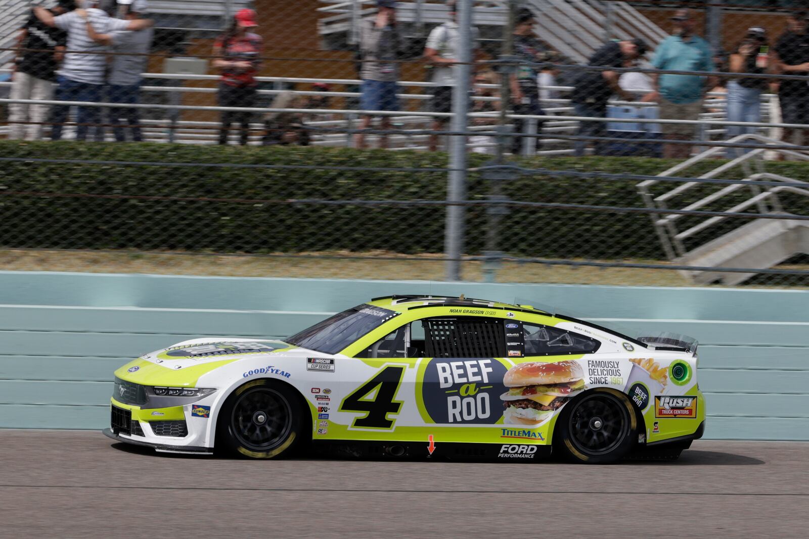 Noah Gragson drives during a NASCAR Cup Series auto race at Homestead-Miami Speedway in Homestead, Fla., Sunday, March 23, 2025. (AP Photo/Terry Renna)