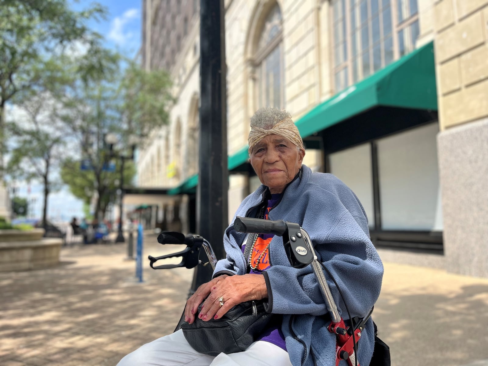 Ruth Maxwell, 92, has lived in the Biltmore Towers for 21 years. She says the affordable housing development looks way better after renovations. CORNELIUS FROLIK / STAFF