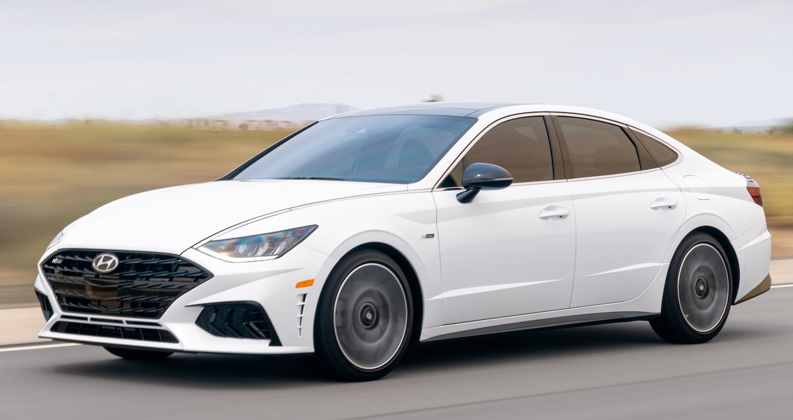 Based on the 2020 Sonata’s new 2.5-liter four-cylinder engine, the 2021 Sonata N Line version adds a turbocharger, a different cylinder head, and unique internals. These changes put the horsepower at 290 at 5800 RPM and the torque at 311 lbs.-ft. at 1650-4000 RPM. Hyundai photo