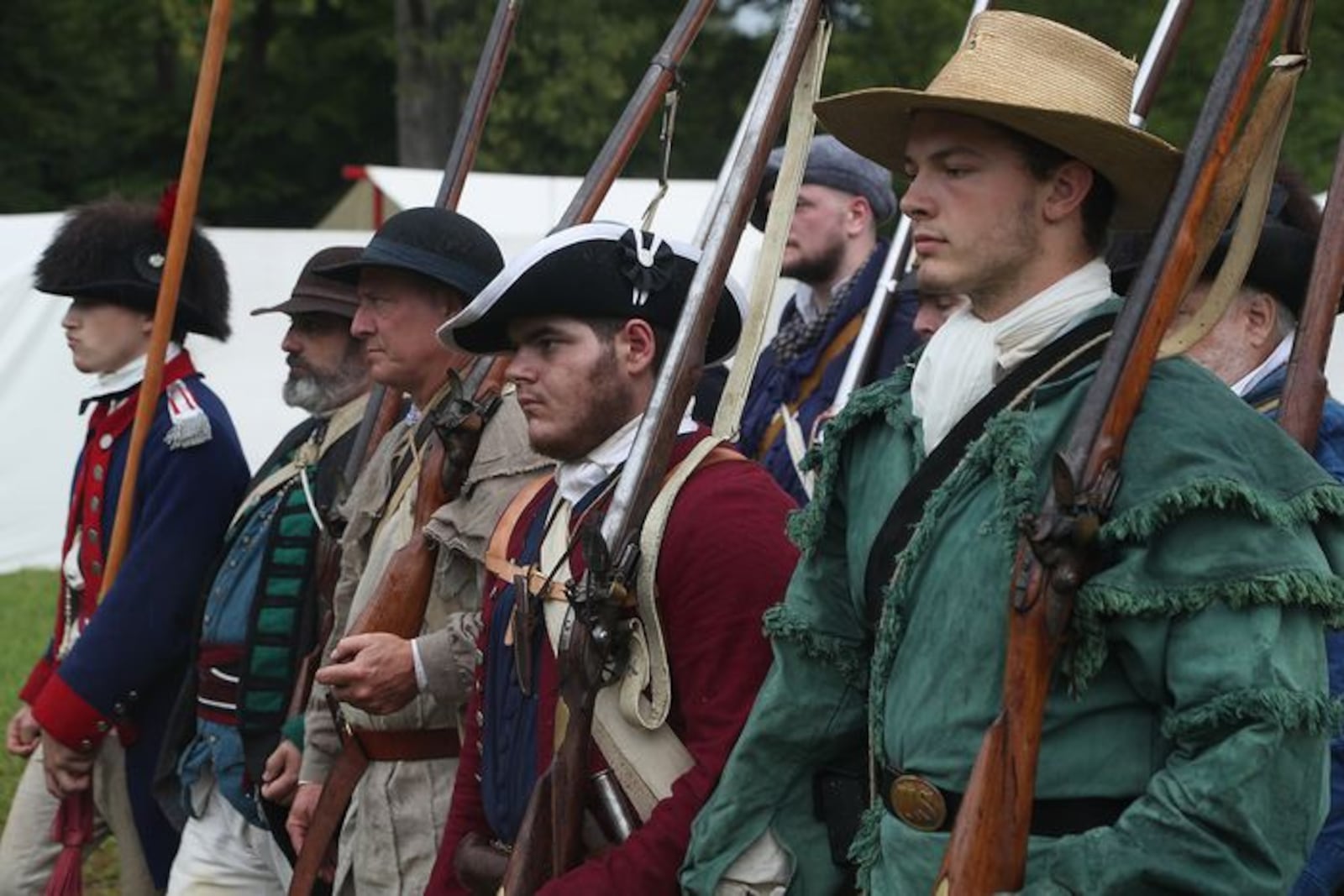 Militia drills at the Fair at New Boston.  (BILL LACKEY)