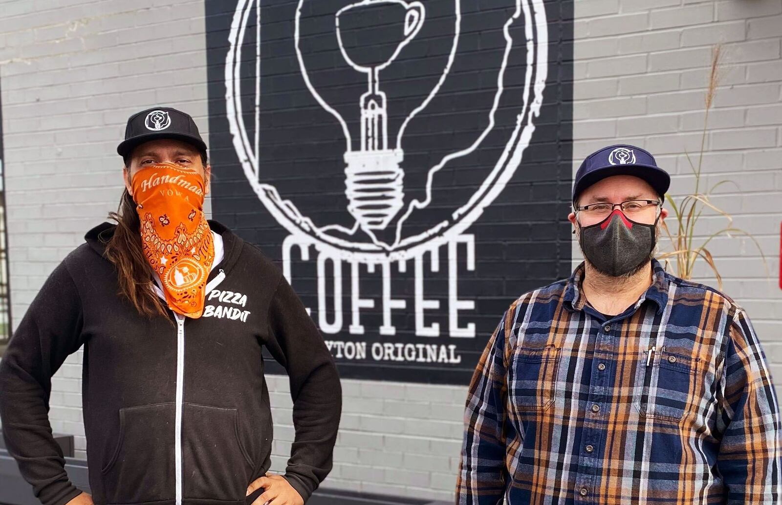 Brian Johnson, left, co-founder of The Pizza Bandit, and Shane Anderson, Ghostlight Coffee owner, have made some delicious collaborations since the pandemic. CONTRIBUTED