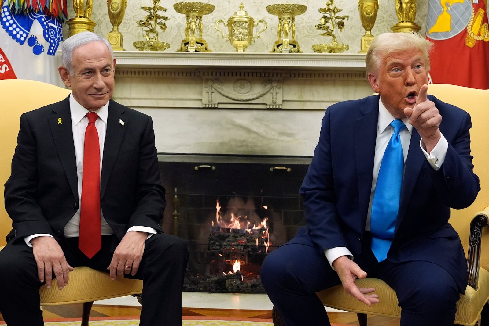 President Donald Trump meets with Israel's Prime Minister Benjamin Netanyahu in the Oval Office of the White House, Tuesday, Feb. 4, 2025, in Washington. (AP Photo/Evan Vucci)