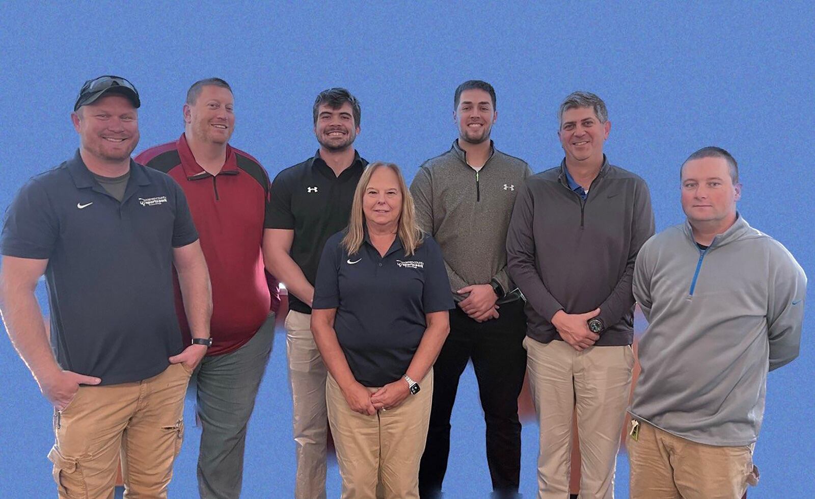 Ben Huffman, second from right with his Warren County Convention and Visitors Bureau team members, from left Britt Barry, Scott Hofmann, Josh Berning, Linda Smith, Chris Wolary, and Brandon Moravec. CONTRIBUTED