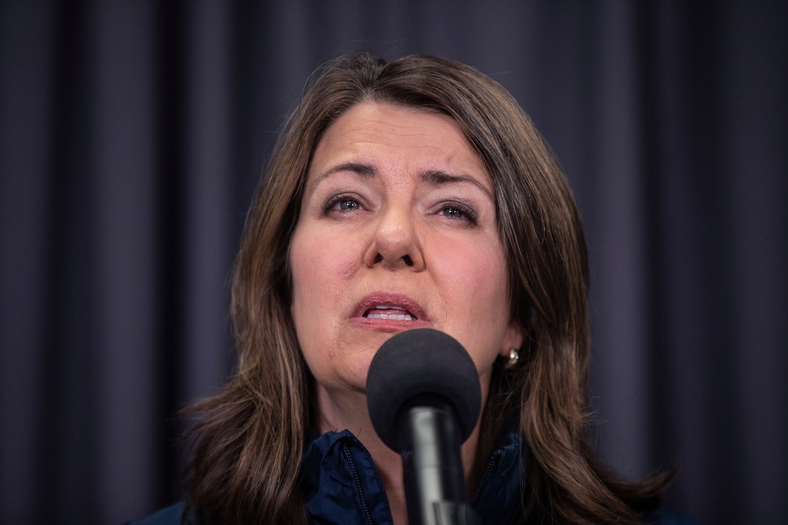 FILE - Alberta Premier Danielle Smith gives an update in Edmonton on the wildfire situation in Alberta, May 8, 2023. (Jason Franson/The Canadian Press via AP, File)