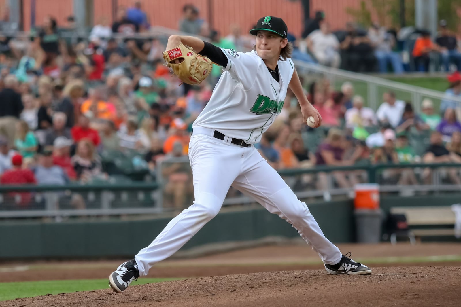 Dayton Dragons starter Nick Lodolo allowed one run on three hits with four strikeouts in four innings of work in a 6-1 victory over the Bowling Green Hot Rods on Tuesday night at Fifth Third Field. CONTRIBUTED PHOTO BY MICHAEL COOPER