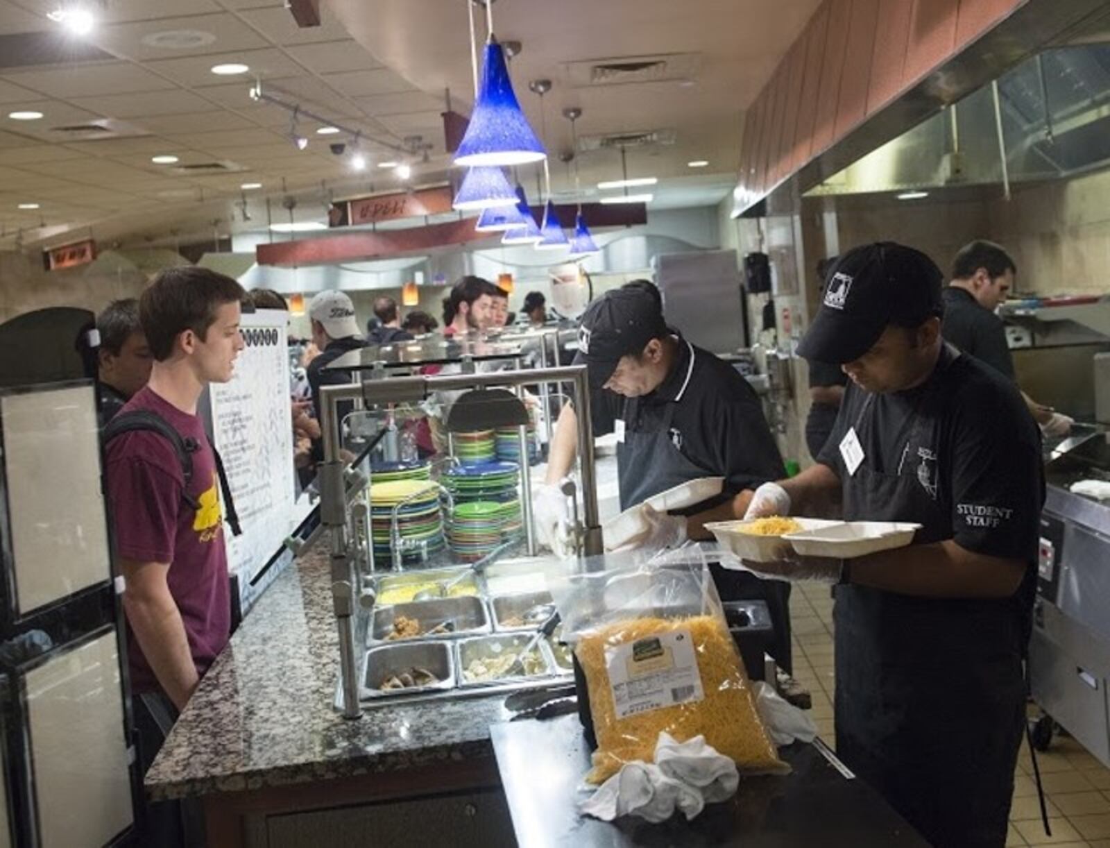 The dining services line at Marycrest Hall on the University of Dayton campus. SUBMITTED