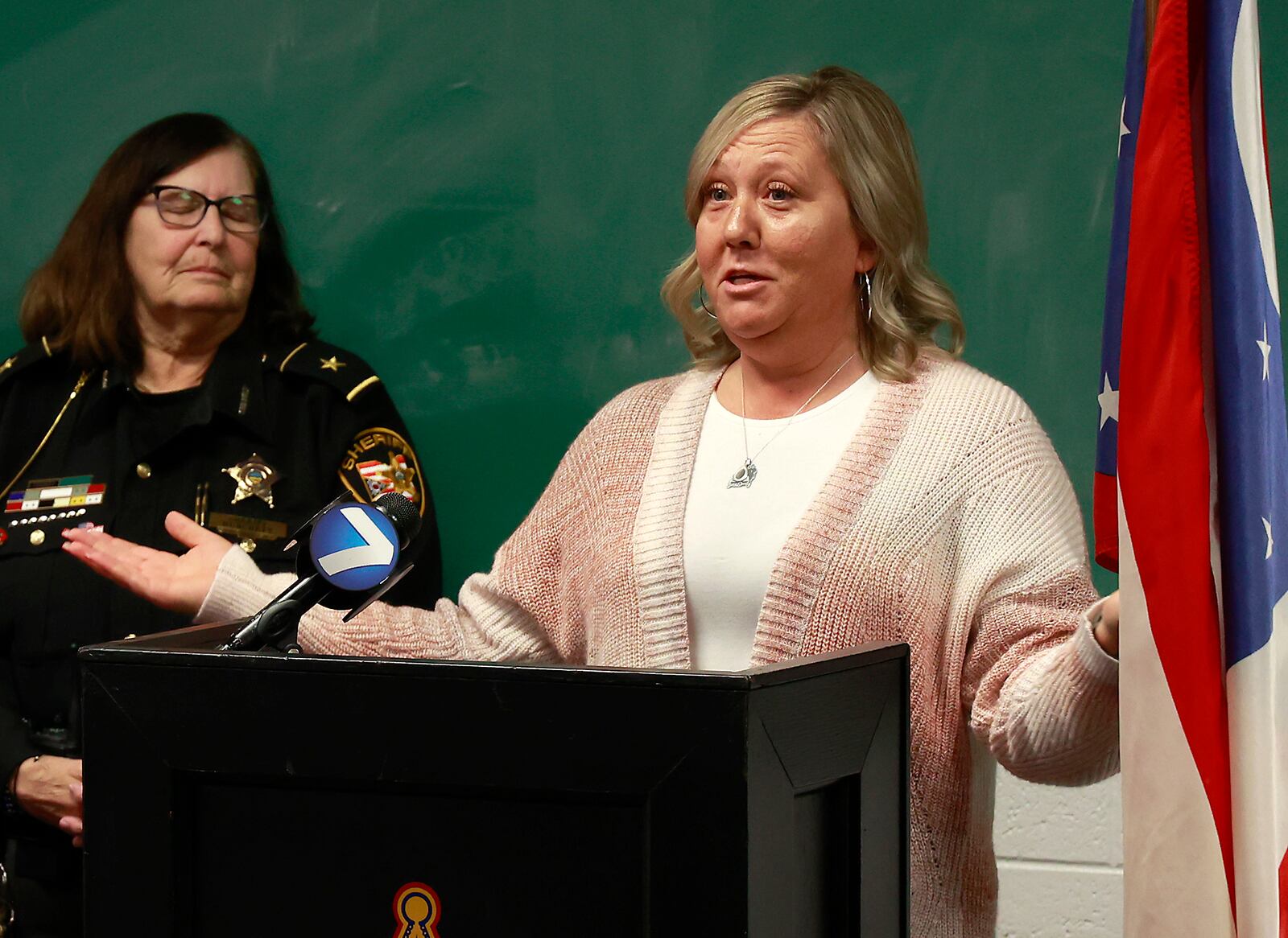 Tracy Yates, the wife of fallen Clark County Sheriff's Deputy Matthew Yates, talks about the Sheriff's Department getting personal ballistic shields, which she believes would have saved her husband. BILL LACKEY/STAFF