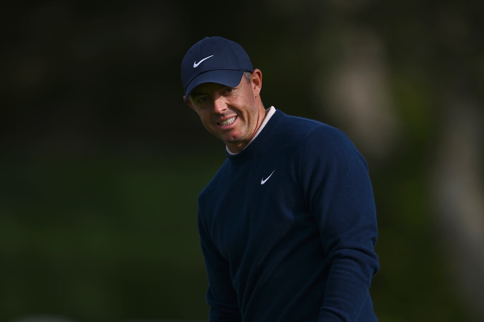 Rory McIlroy, of Northern Ireland, reacts after missing a putt on the 16th hole at Pebble Beach Golf Links during the final round of the AT&T Pebble Beach Pro-Am golf tournament, Sunday, Feb. 2, 2025, in Pebble Beach, Calif. (AP Photo/Nic Coury)