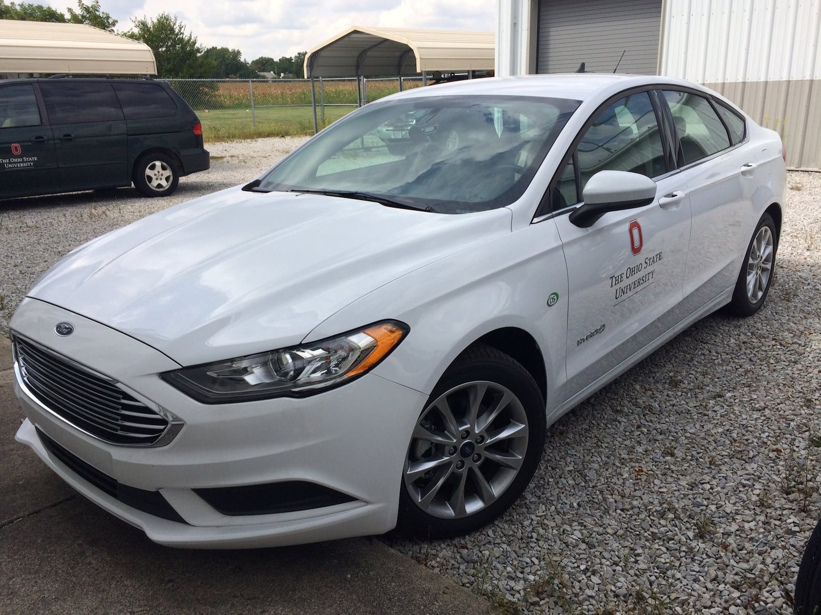 This Ford Fusion autonomous vehicle is being used to test smart car technology at Ohio State University’s Automated Driving Lab.