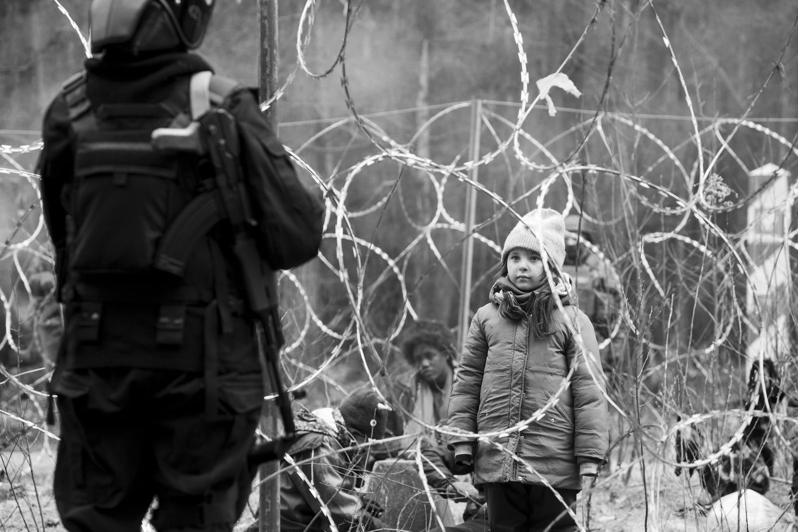 This image released by Kino Lorber shows a scene from "Green Border." (Kino Lorber via AP)