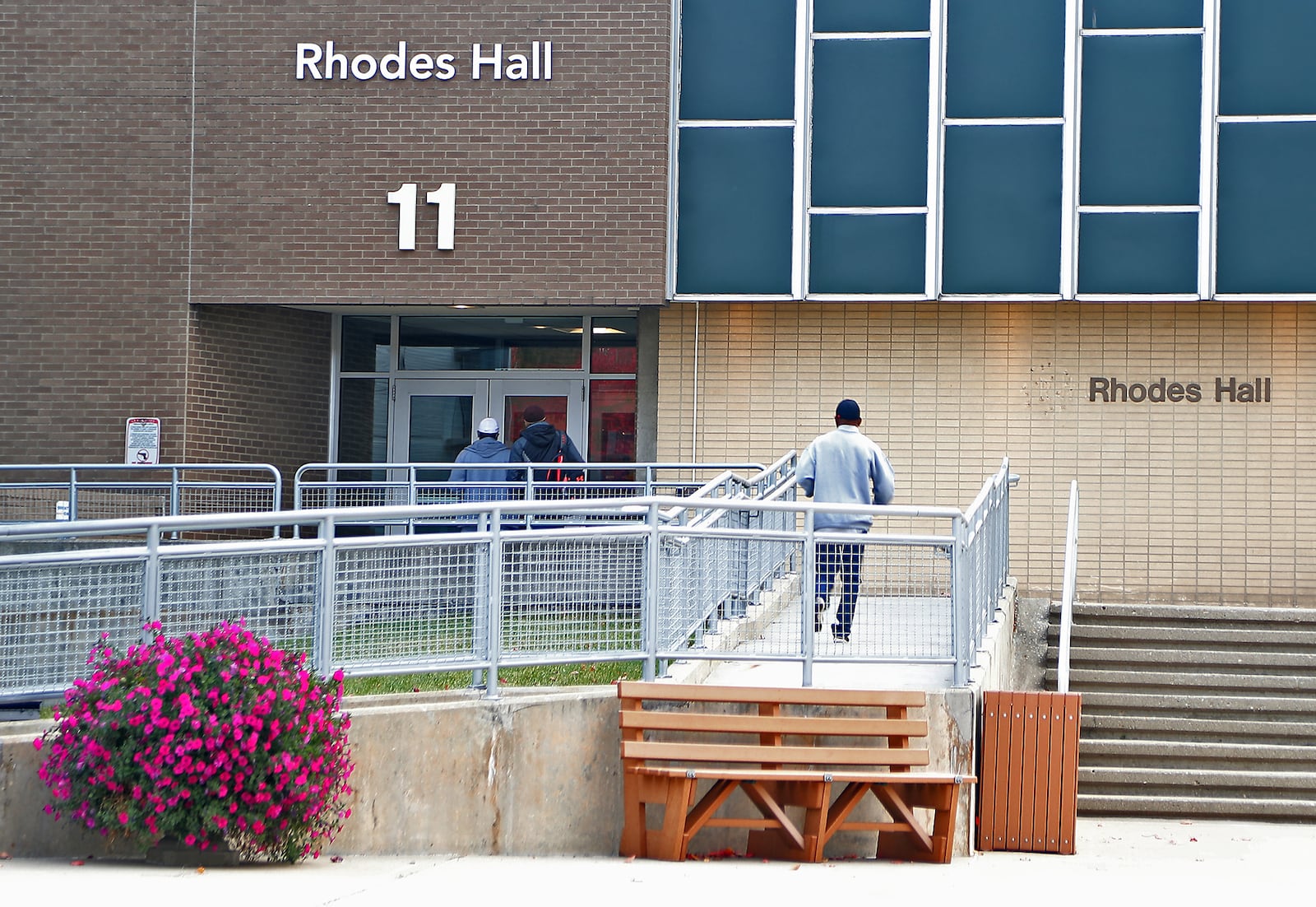 Clark State College students walk into Rhodes Hall on the Springfield campus Tuesday, Oct. 18, 2022. BILL LACKEY/STAFF