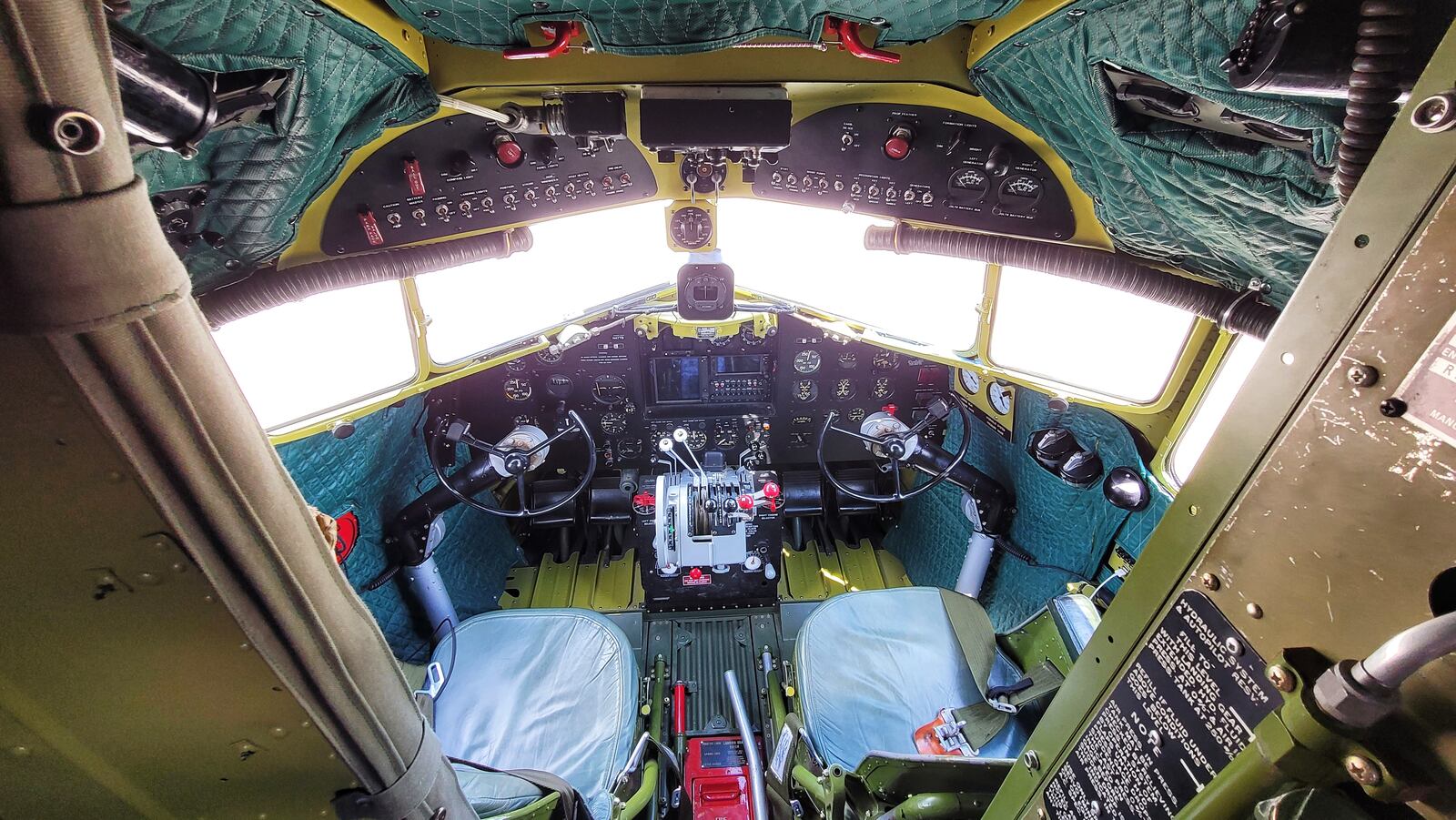 That’s All, Brother, a C-47 piloted by Lt. Col. John Donalson, arrived at Butler County Regional Airport Friday, April 16 for a three-day visit with tours and rides available. The historic WWII C-47 aircraft led over 800 C-47’s over the drop zones of Normandy, France on D-Day on June 6th, 1944. NICK GRAHAM / STAFF