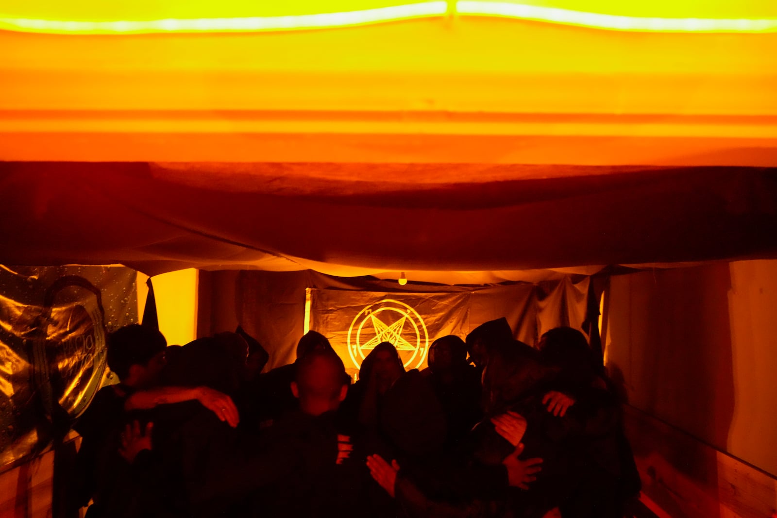 The Temple of Satan: Satanists and Luciferians of Chile members take part in a Celtic pagan celebration, in Santiago, Thursday, Oct. 31, 2024. (AP Photo/Esteban Felix)