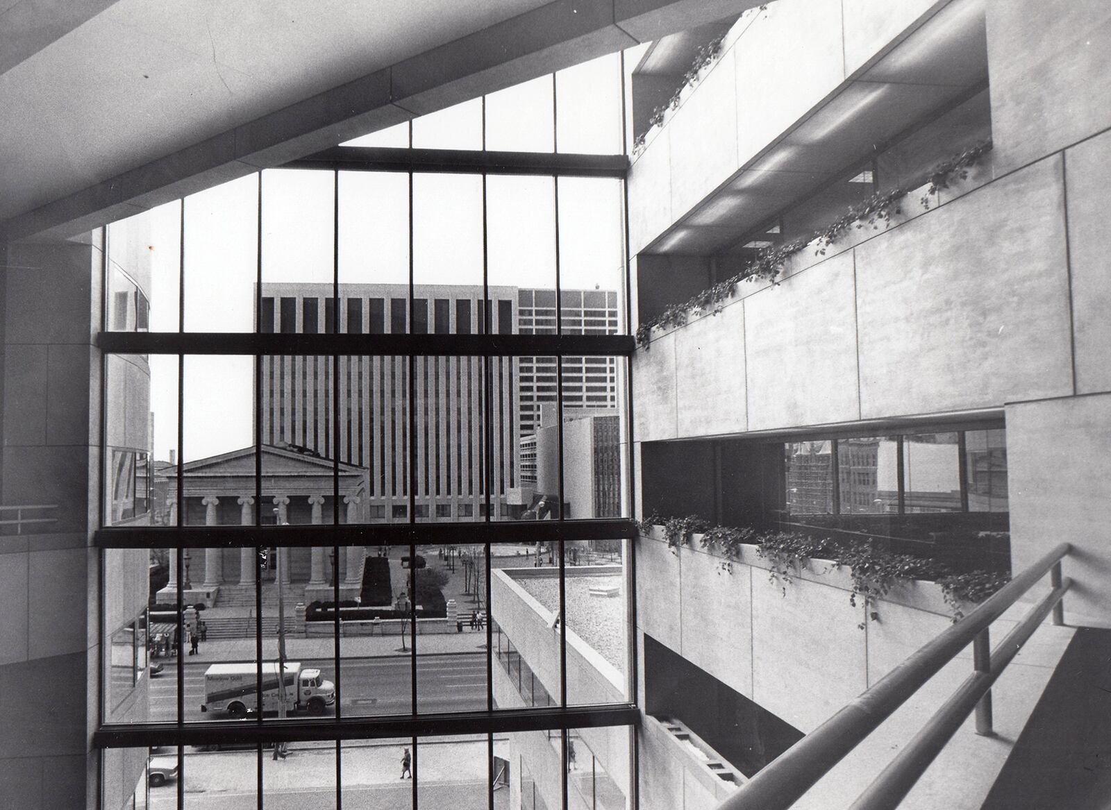 Famed architect I.M. Pei and his partners designed the building at Main and Third streets in downtown Dayton for the Gem City Savings and Home Savings and loan. It opened in 1981 across from the Old Court House. Today it is known as the former PNC Bank building. DAYTON DAILY NEWS / WRIGHT STATE UNIVERSITY SPECIAL COLLECTIONS