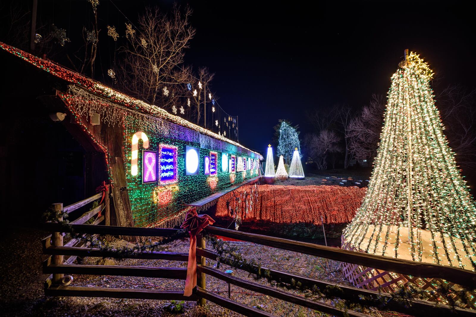 The historic Clifton mill, built in 1802 and still working, opened its Legendary Lights for the 2019 holiday season on Friday, Nov. 29. Four million lights cover Clifton Mill’s scenic attributes, including the mill, a covered bridge, cliffs and riverbanks. Last December, Clifton Mill was the winner of a $50,000 prize on ABC show “The Great Christmas Light Fight.” TOM GILLIAM / CONTRIBUTING PHOTOGRAPHER