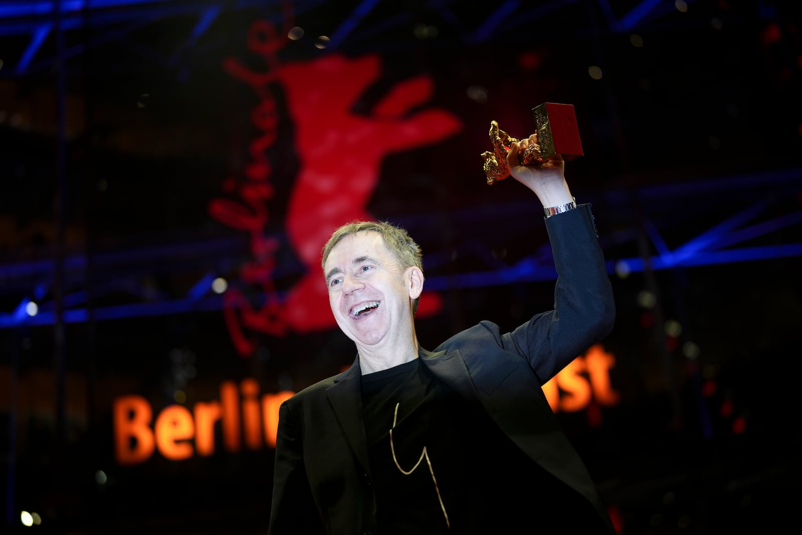 Dag Johan Haugerud, winner of the Golden Bear for best film for 'Dreams (Sex Love)', poses for photographers at the winners photo call during the International Film Festival, Berlinale, in Berlin, Saturday, Feb. 22, 2025. (Photo by Scott A Garfitt/Invision/AP).