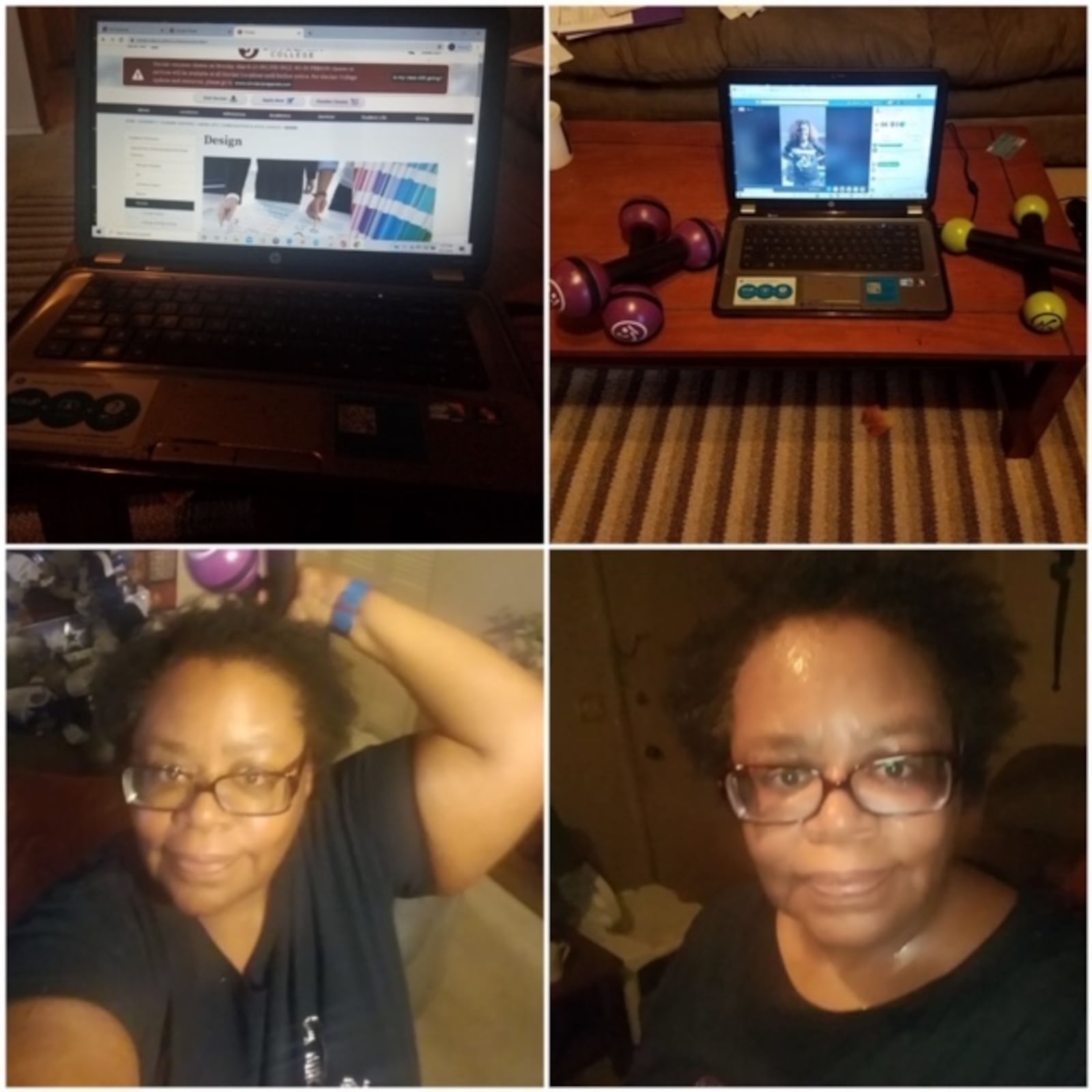 Kettering Zumba instructor Yvette "Diva" Williams teaches her classes ever evening on Facebook Live.  Pictured: : Student Katherine Michelle Trigg  in the Dayton area.