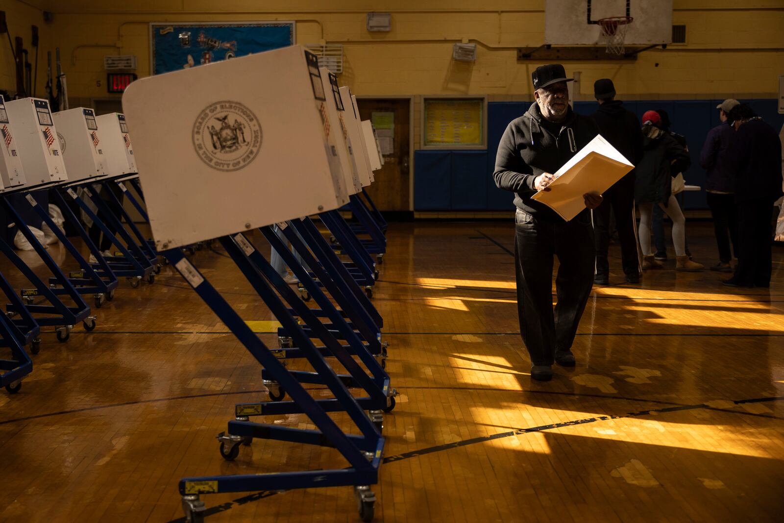 FILE - Voters cast their ballots at the P.S. 256 in the Brooklyn borough of New York, Tuesday, Nov. 5, 2024. (AP Photo/Yuki Iwamura, File)