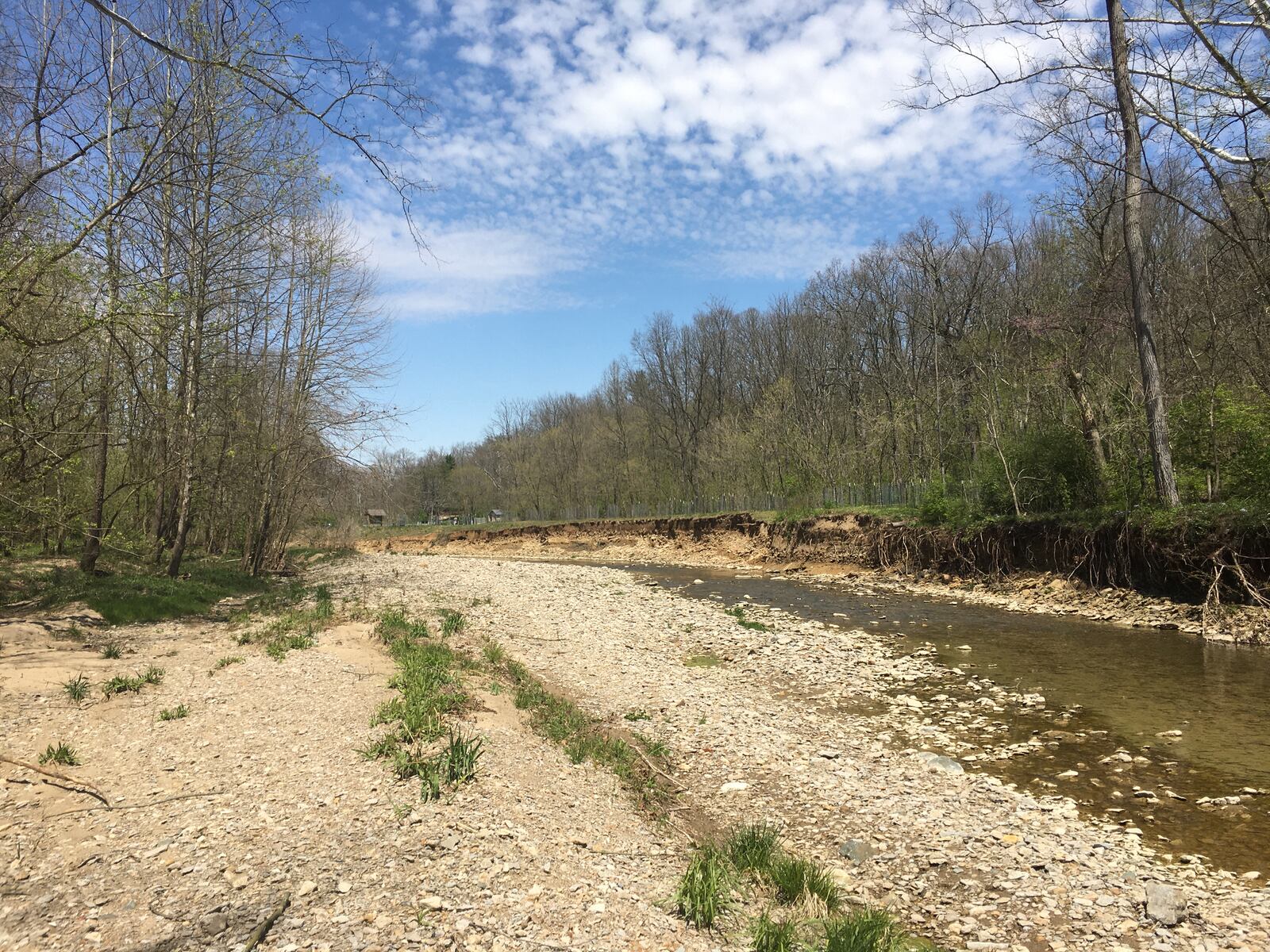 The streambank of Dry Fork is eroding near the campground in Governor Bibb MetroPark in Butler County. A state grant for nearly $500,000 will stabilize the banks.