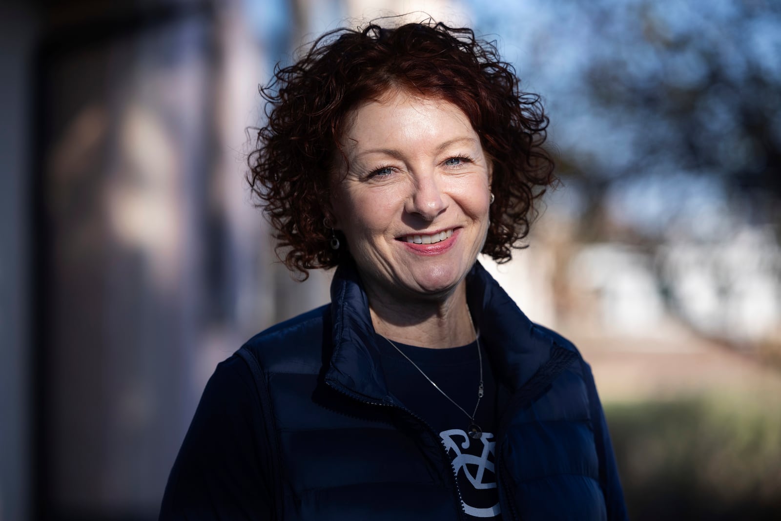 Shari Weiss Shanks, the executive director Lincoln Bike Kitchen, poses for a photo on Tuesday, Nov. 12, 2024, in Lincoln, Neb. (AP Photo/Rebecca S. Gratz)