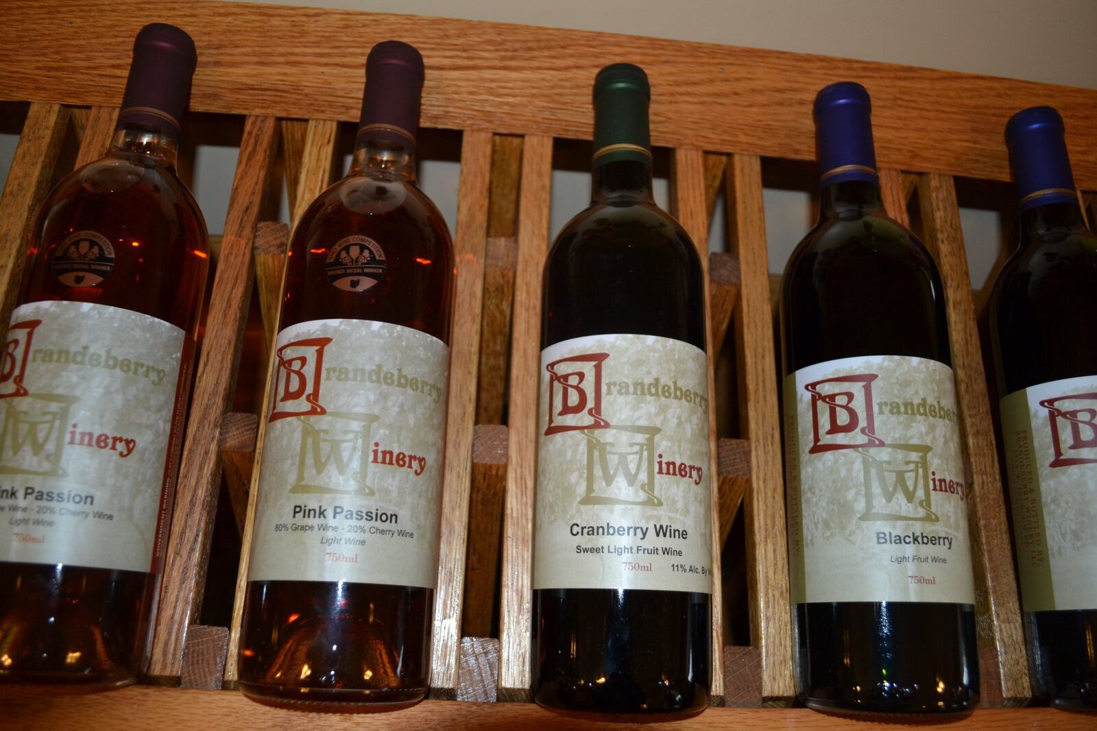 Some of Brandeberry Winery’s selections.