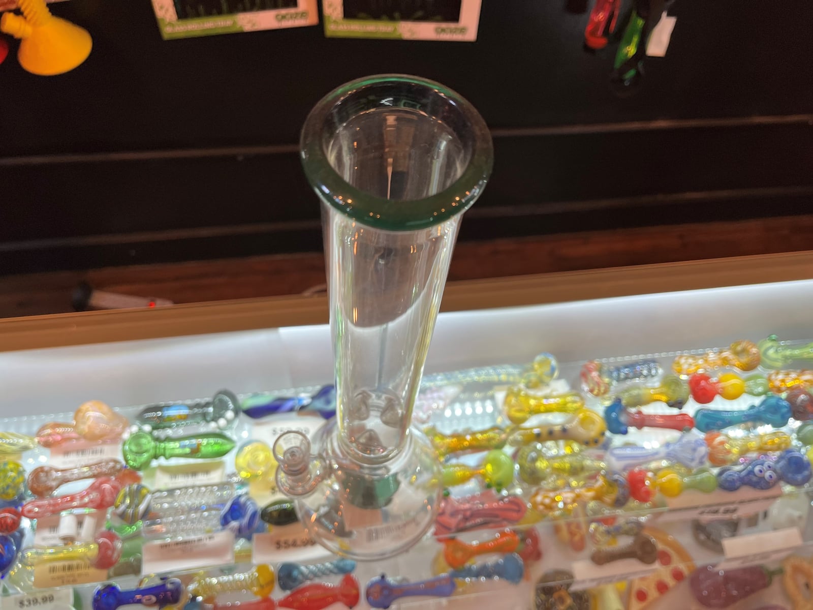 A water bong and glass pipes at a Dayton smoke shop. CORNELIUS FROLIK / STAFF