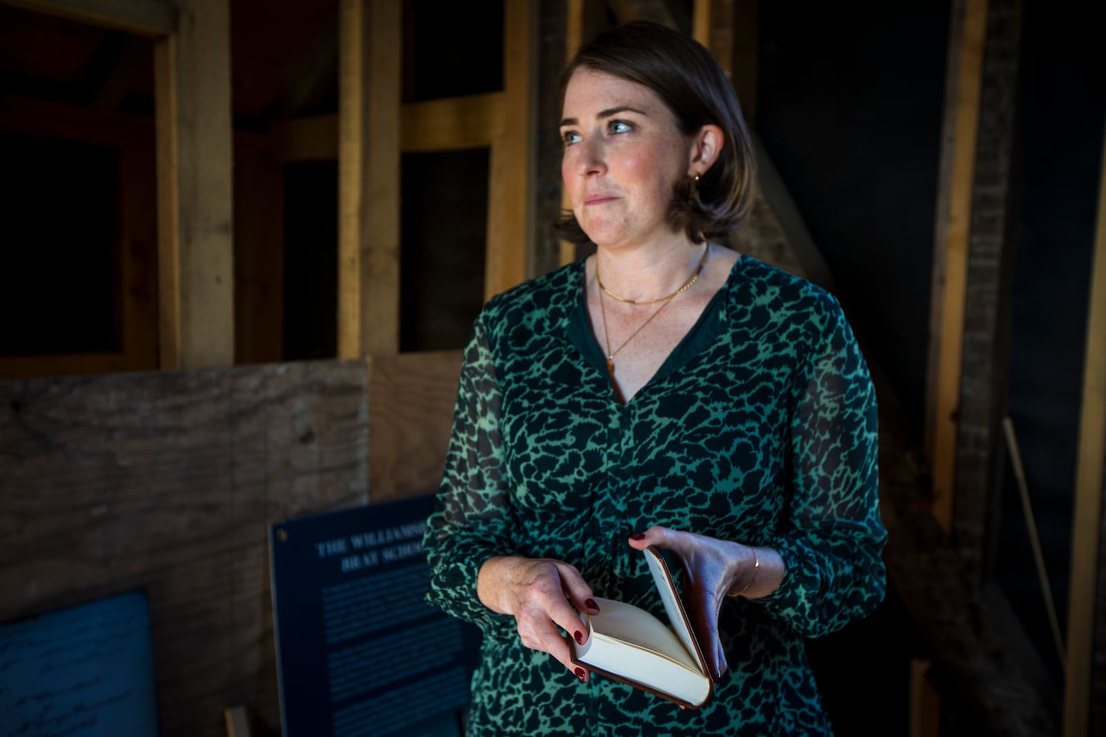 Katie McKinney, is the Margaret Beck Pritchard Associate curator of Maps and Prints for the Colonial Williamsburg Foundation on Wednesday, Oct 30, 2024 in Williamsburg, Va. (AP Photo/John C. Clark)