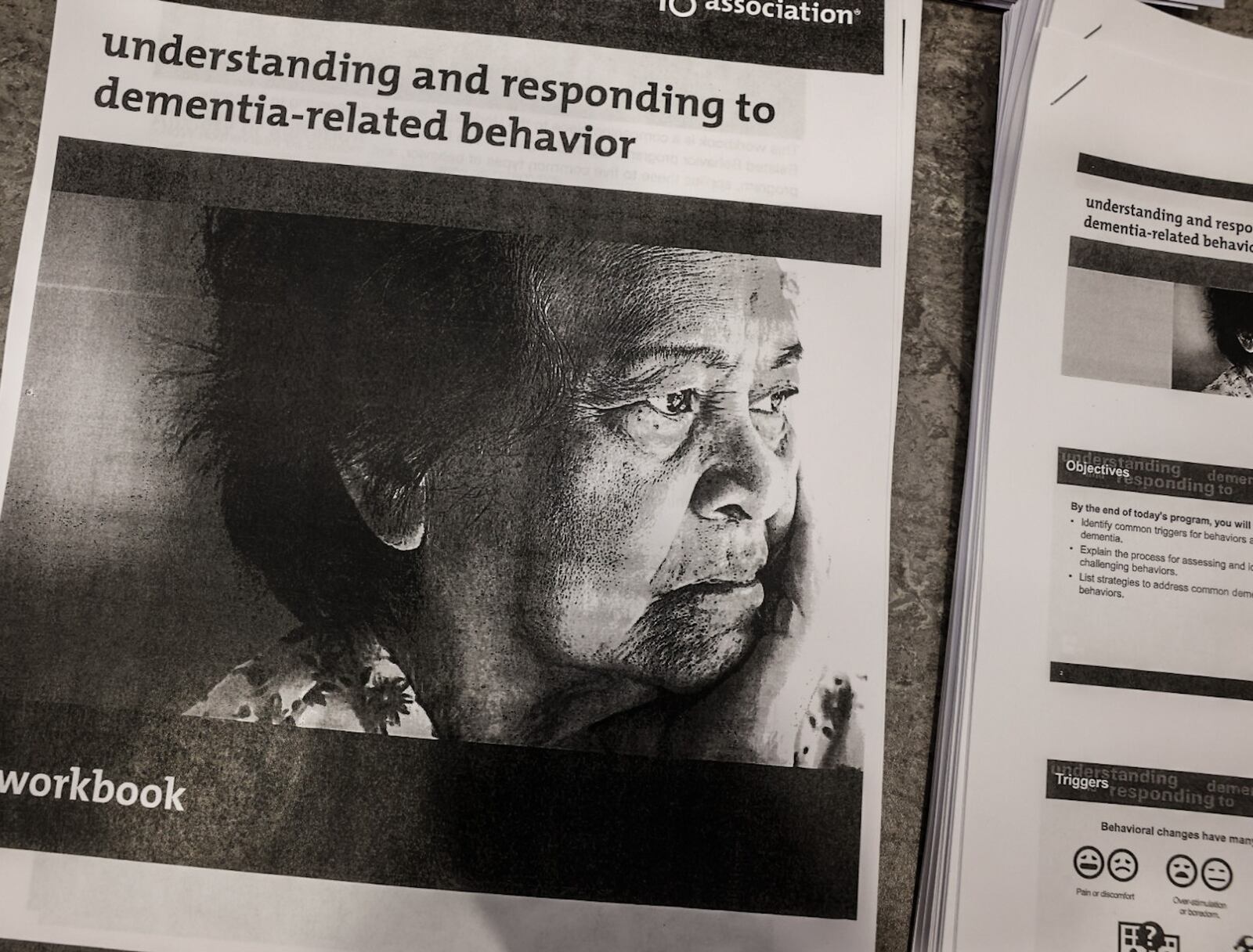 Community Educator for the Miami Valley Elsheimer's Association, Scott Griswold handed out reading material about dementia and Alzheimer's. JIM NOELKER/STAFF