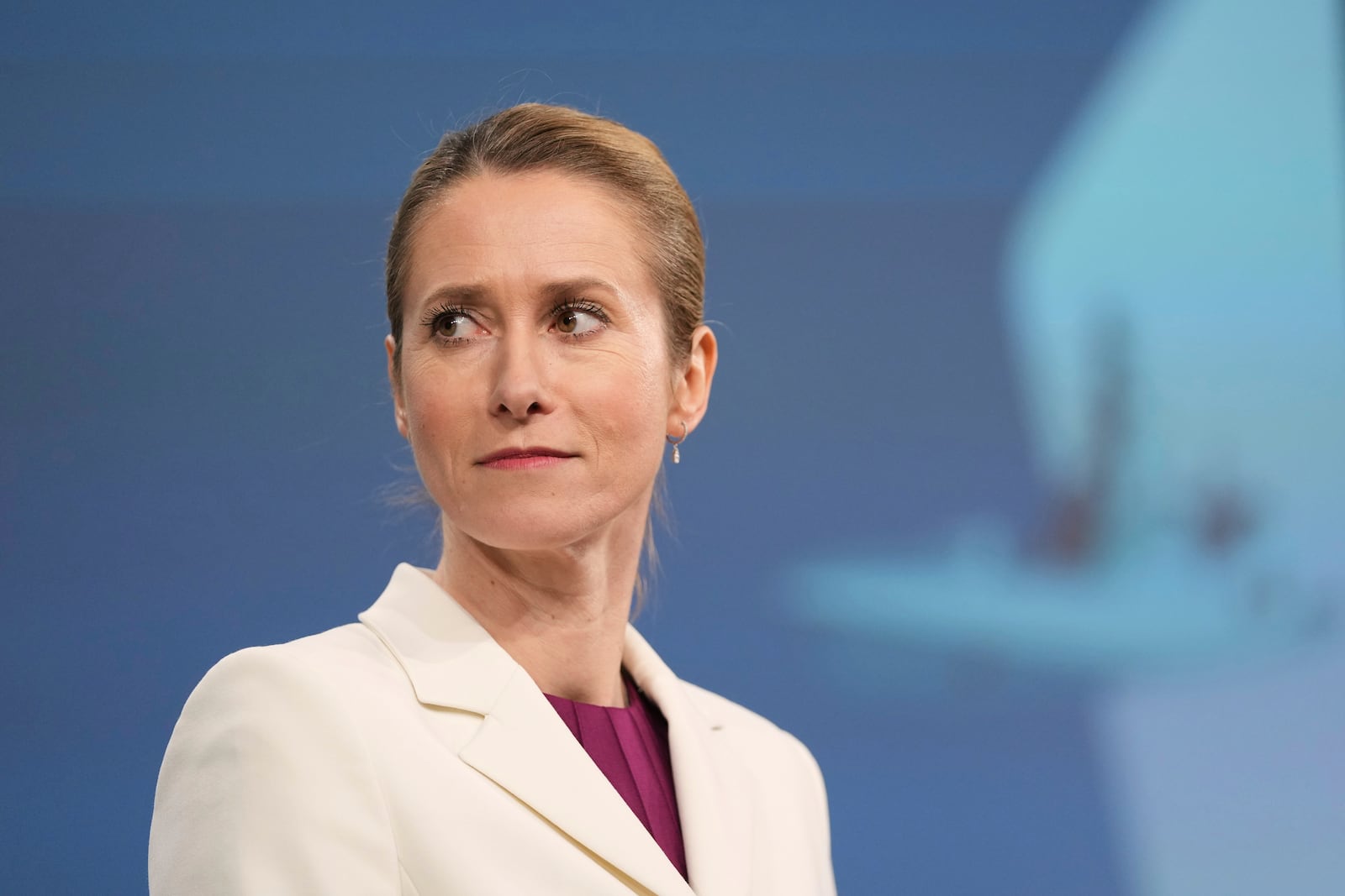 European Union foreign policy chief Kaja Kallas speaks during a media conference regarding the White Paper on the Future of European Defense and the REARM Europe plan at EU headquarters in Brussels, Wednesday, March 19, 2025. (AP Photo/Virginia Mayo)