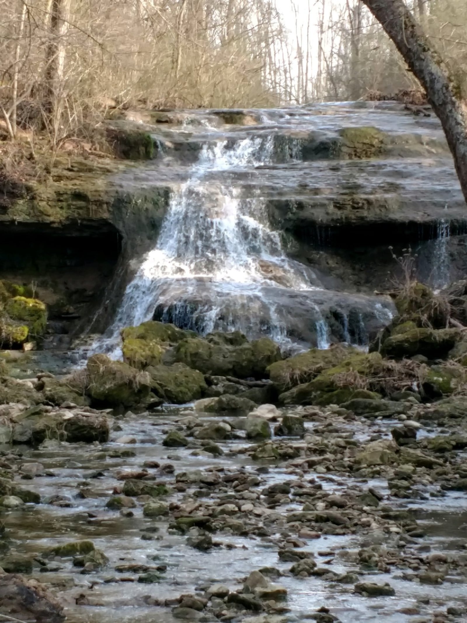 A small waterfall can be spotted off the Tecumseh Trail at George Rogers Clark Park. Source: Photo courtesy of Carol Kennard/Clark County Park