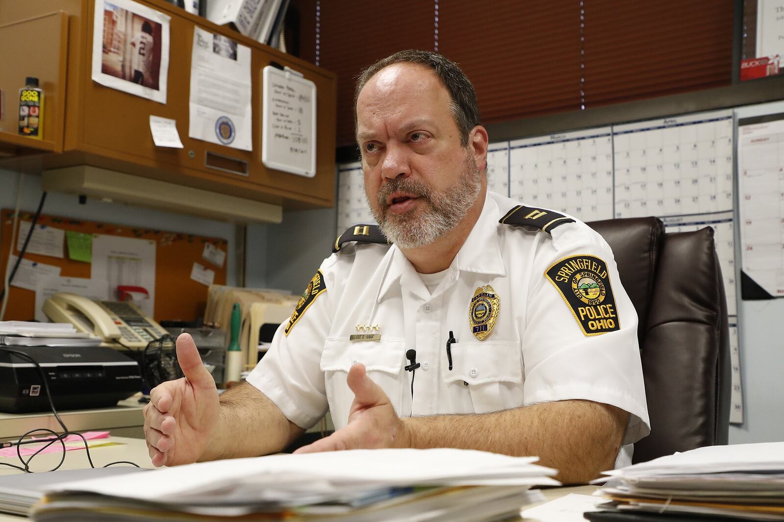 Springfield Police Capt. Lee Graf will be retiring at the end of this year. Bill Lackey/Staff