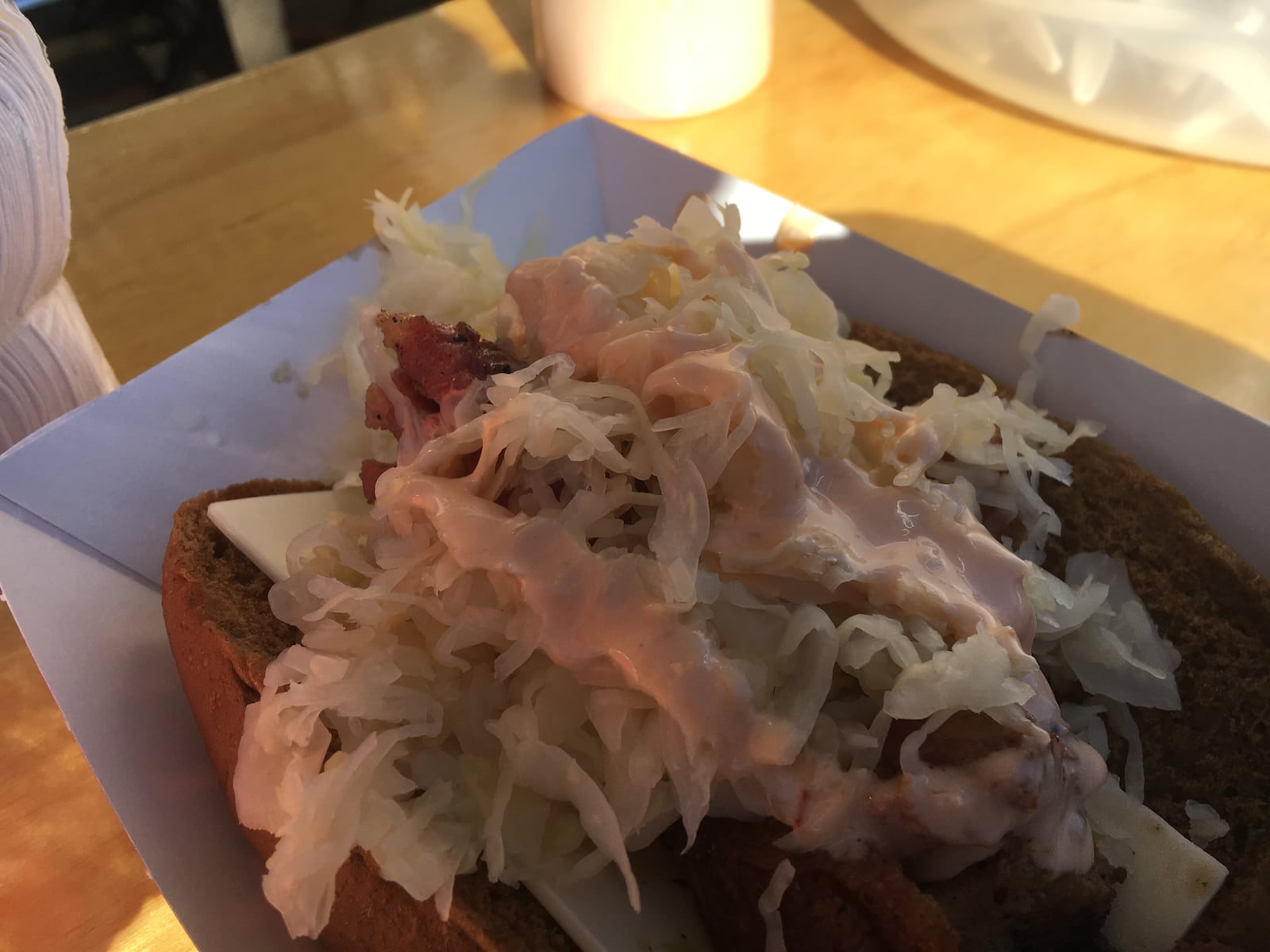 Now this is how you do a Reuben. This is the version of the classic sandwich found at the Ohio Sauerkraut Festival.