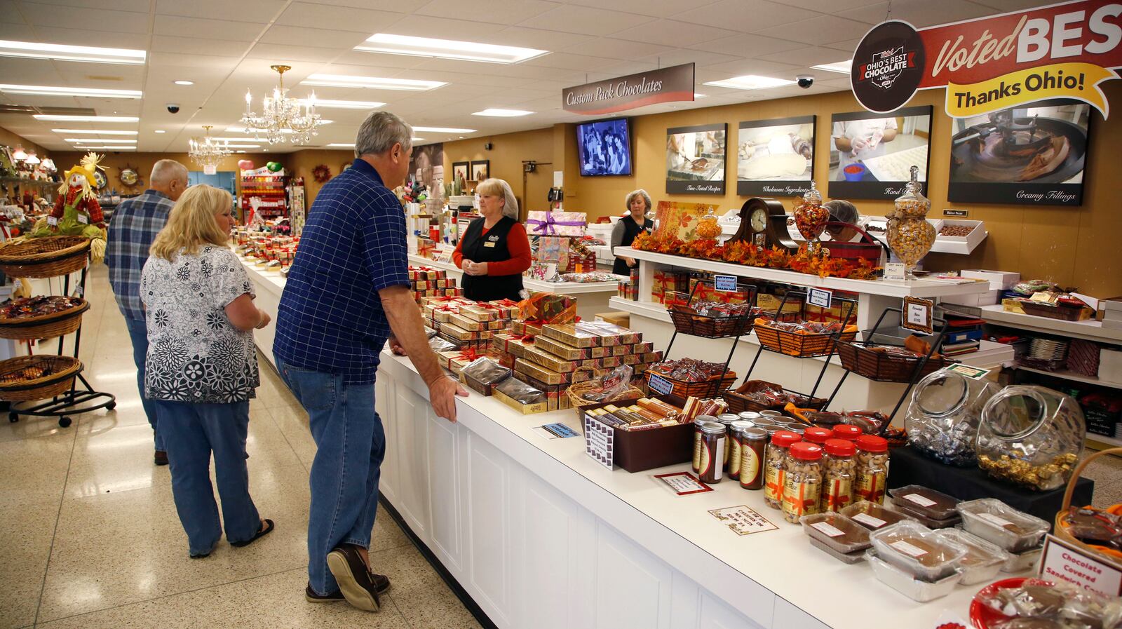 Esther Price Candies store in front of the manufacturing facility on Wayne Ave. in Dayton.  TY GREENLEES / STAFF