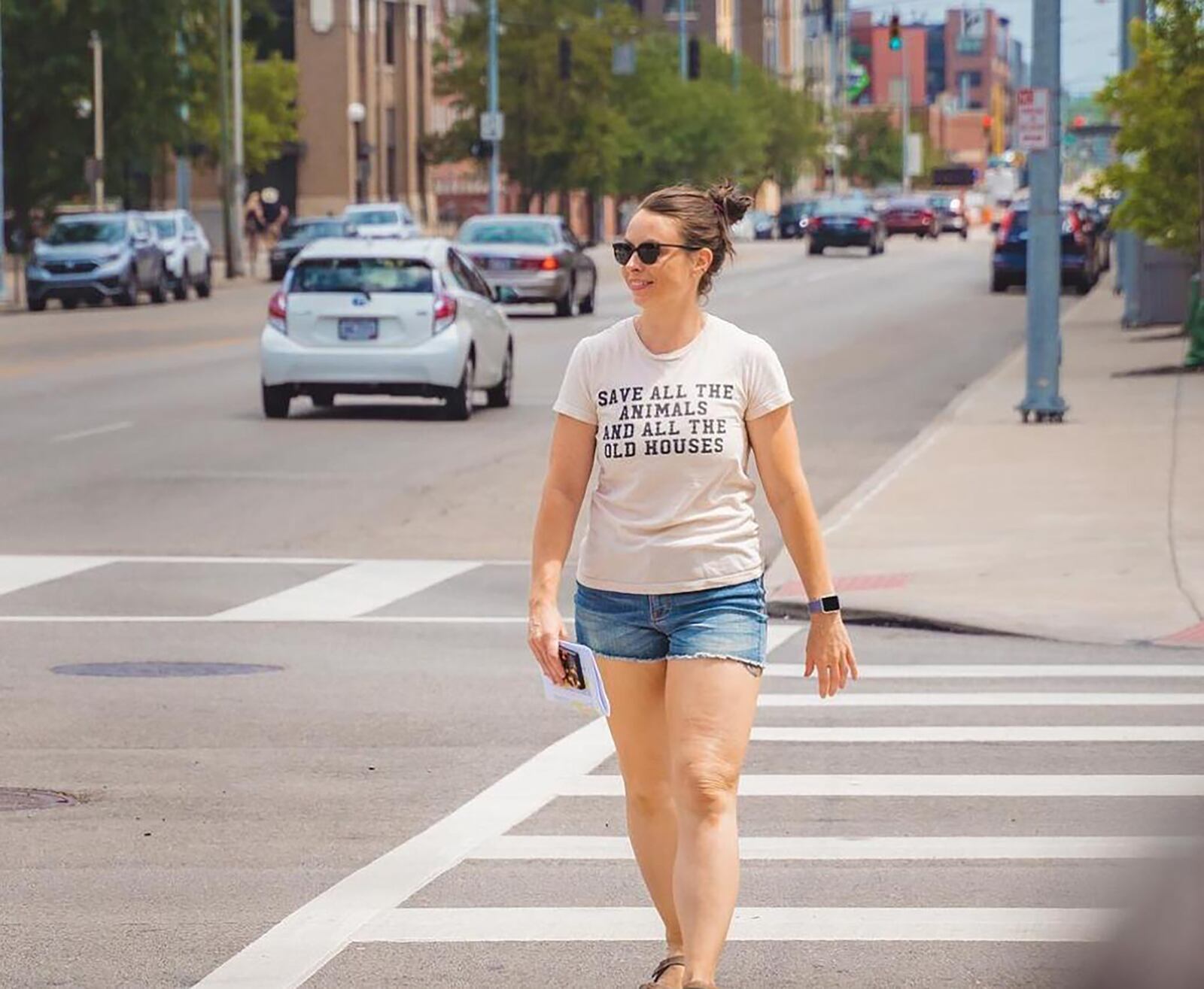 Jackson on an architectural walking tour for Art in the City in 2022. Photo credit - Jordan Lynn Freshour