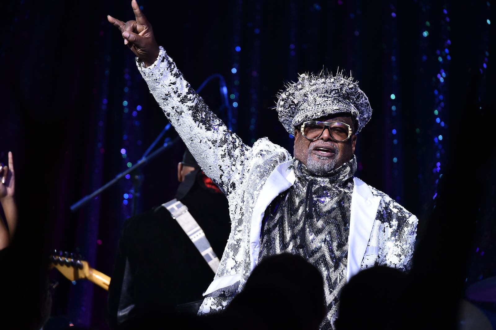 NEW YORK, NY - APRIL 13:  Singer/Songwriter George Clinton performs onstage at the 2017 SESAC Pop Awards on April 13, 2017 in New York City.  (Photo by Theo Wargo/Getty Images for SESAC)