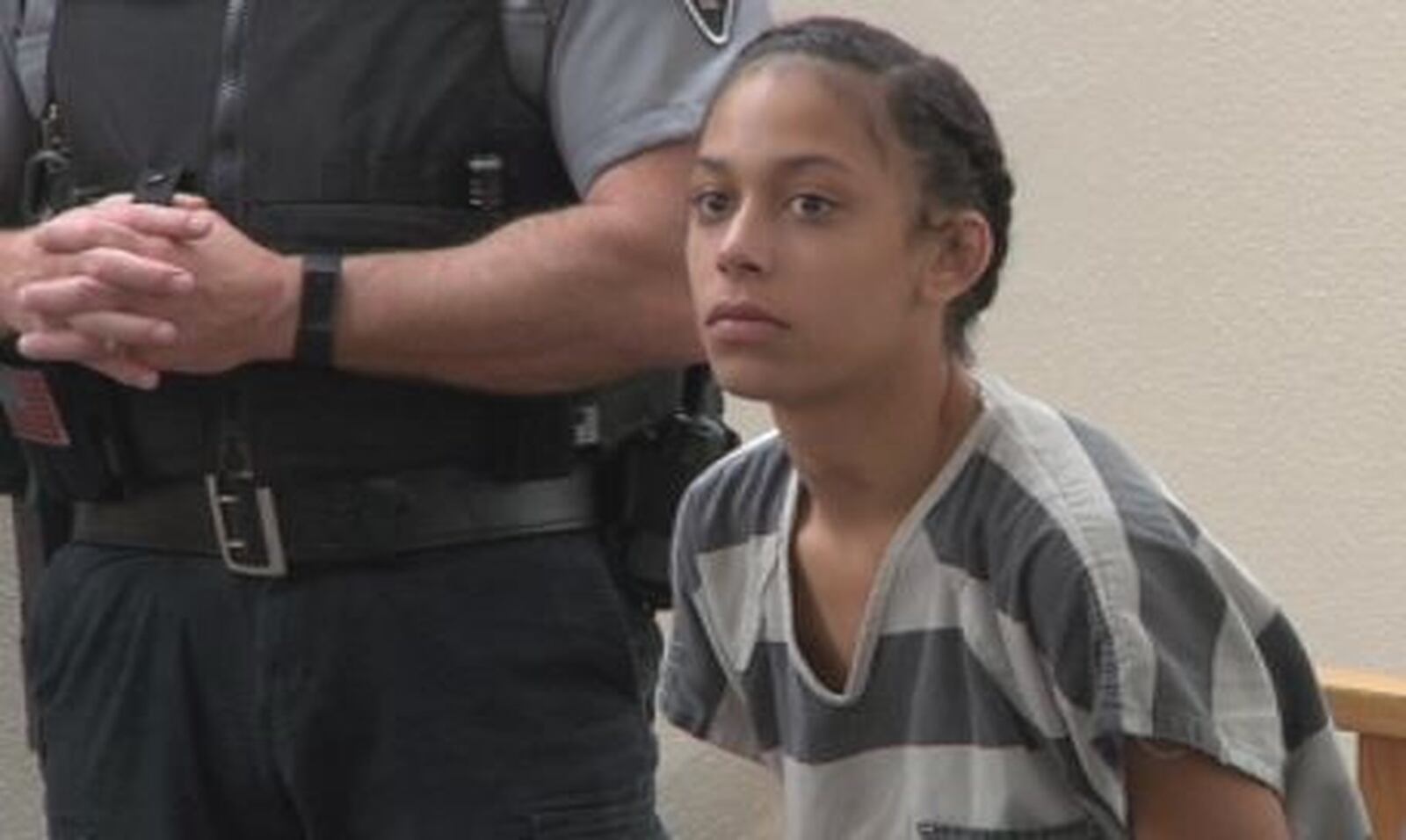 Alexis Insley, 18, was arraigned on an unrelated crime although police say charges for the shooting and carjacking were in the future. JENNA LAWSON/STAFF.