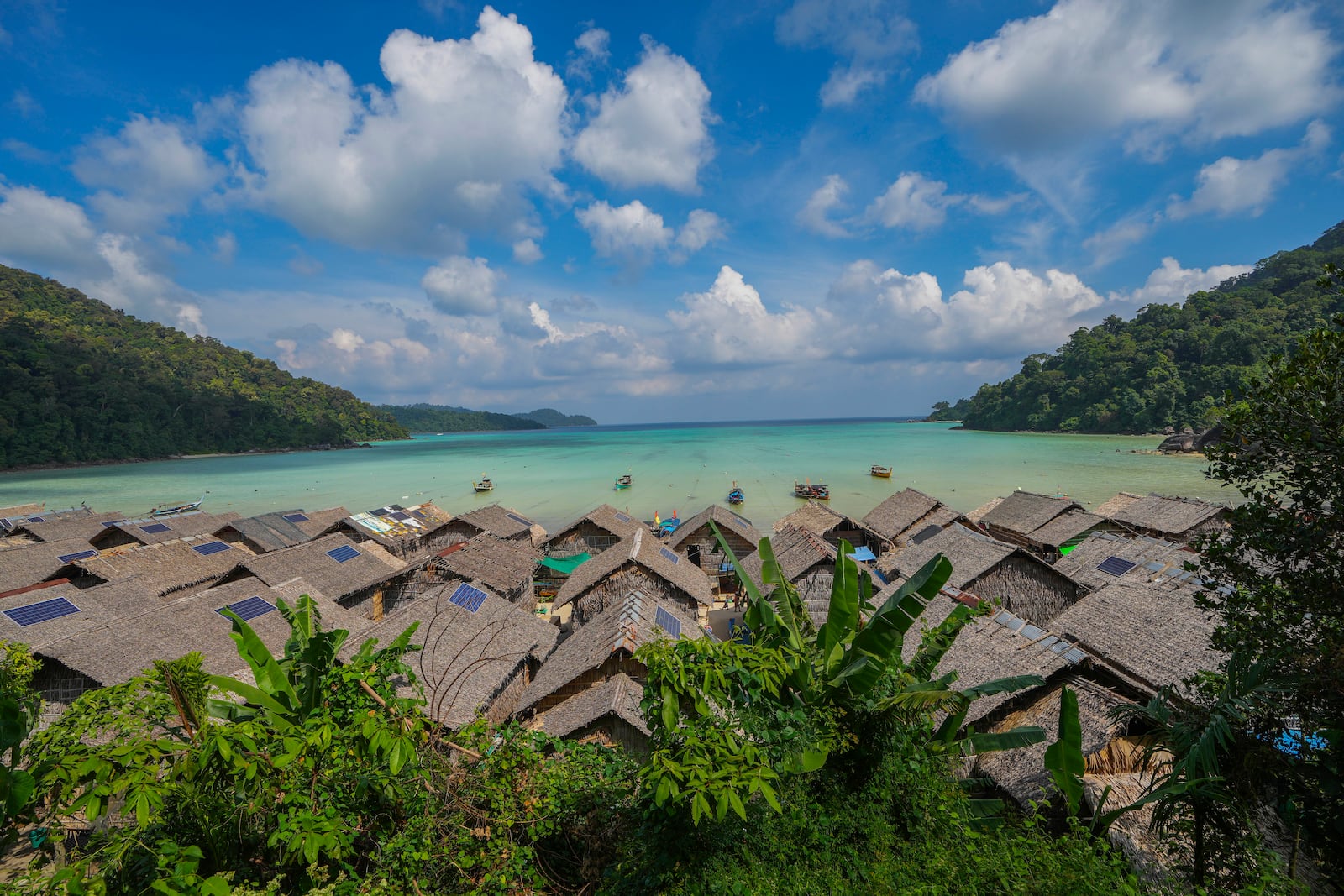 A general view of Moken village at Surin Islands in Phang Nga Province, Thailand, Wednesday, Dec. 11, 2024. (AP Photo/Sakchai Lalit)