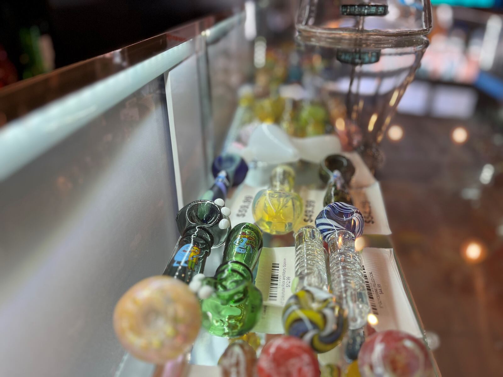 Glass pipes at a Dayton smoke shop. CORNELIUS FROLIK / STAFF