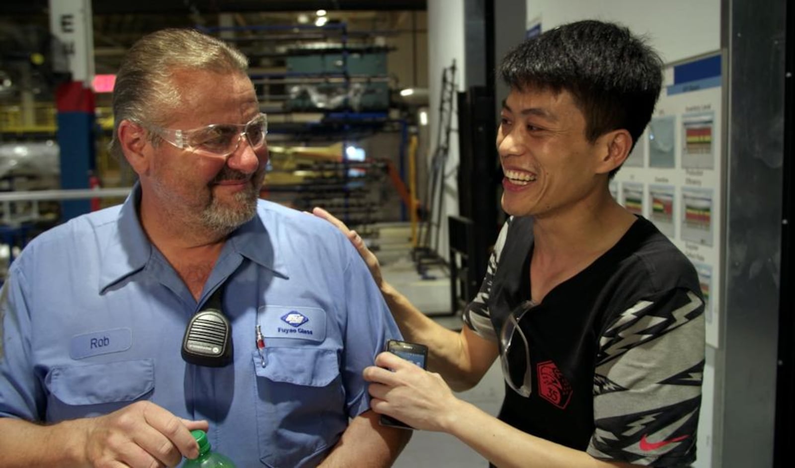 A scene from “American Factory” featuring Rob Haerr and Wong He. CONTRIBUTED