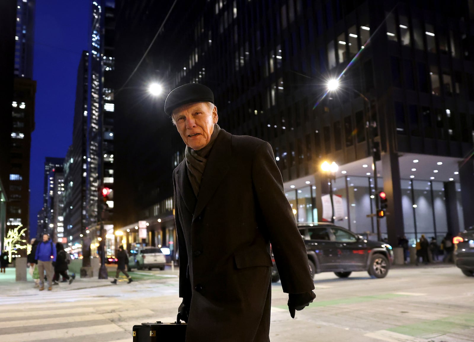 Former Illinois House Speaker Michael Madigan leaves the Dirksen U.S. Courthouse in Chicago, during his ongoing corruption trial on Tuesday, Jan. 7, 2025. (Chris Sweda/Chicago Tribune via AP)