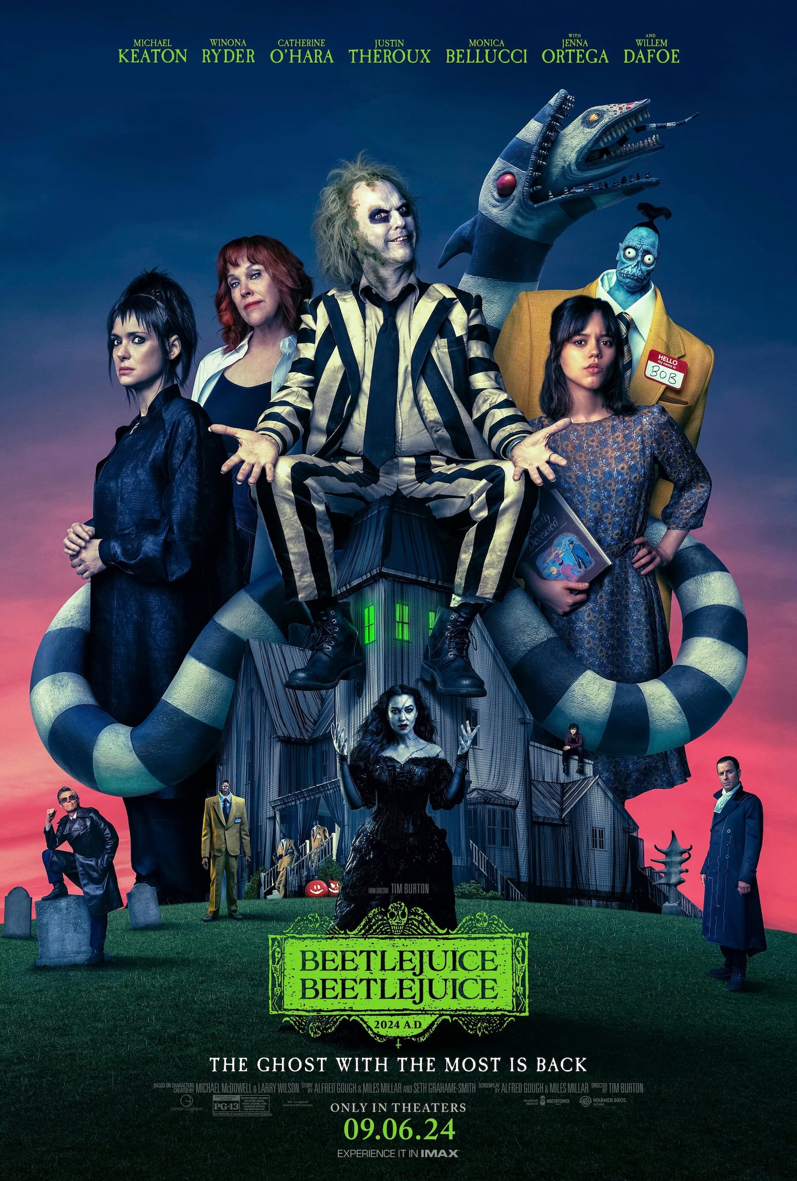 This image shows promotional art for the film "Beetlejuice Beetlejuice". (Max via AP)