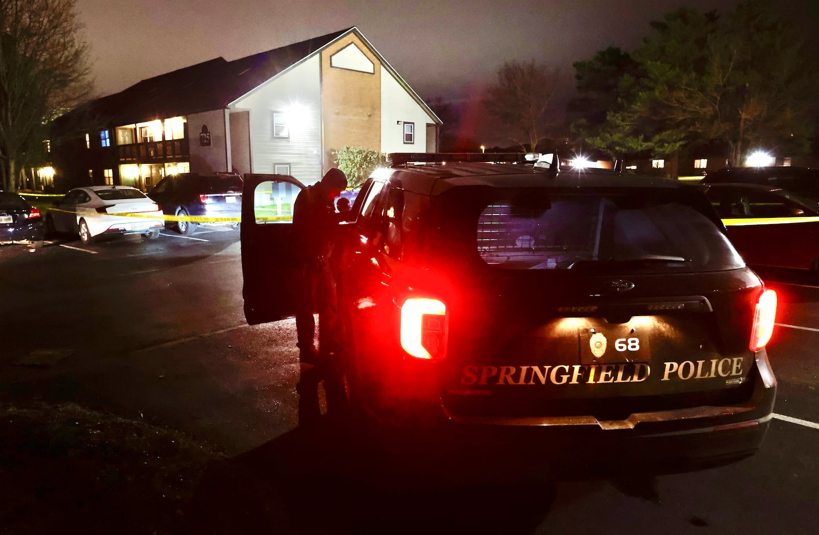 Members of the Springfield police division are on the scene of a dead body at 725 Villa Road, on Monday, January 1, 2025. MARSHALL GORBY \STAFF