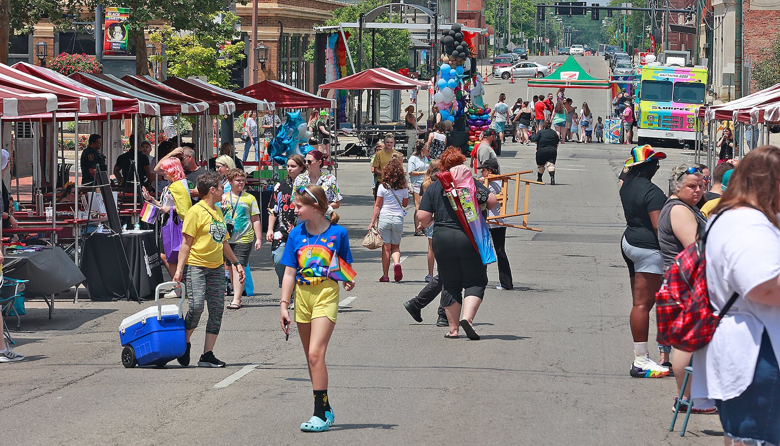 Downtown Springfield was awash with rainbow colors Saturday, June 24, 2023 during the annual Pride Festival. BILL LACKEY/STAFF