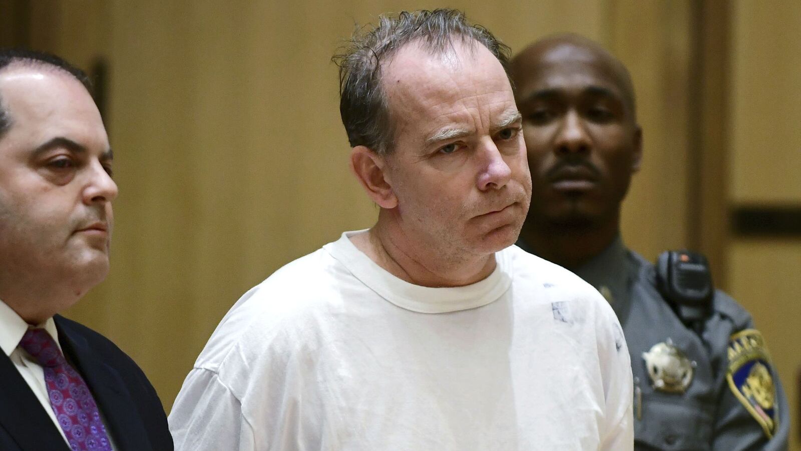 Kent Mawhinney, 54, is seen in court Wednesday, Jan. 8, 2020, in Stamford, Conn. Mawhinney, an attorney, is charged with conspiracy to commit murder in the disappearance and presumed death of a friend’s estranged wife, Jennnifer Dulos, 50, of New Canaan. Dulos was last seen alive May 24, 2019, as she dropped her children off at school.