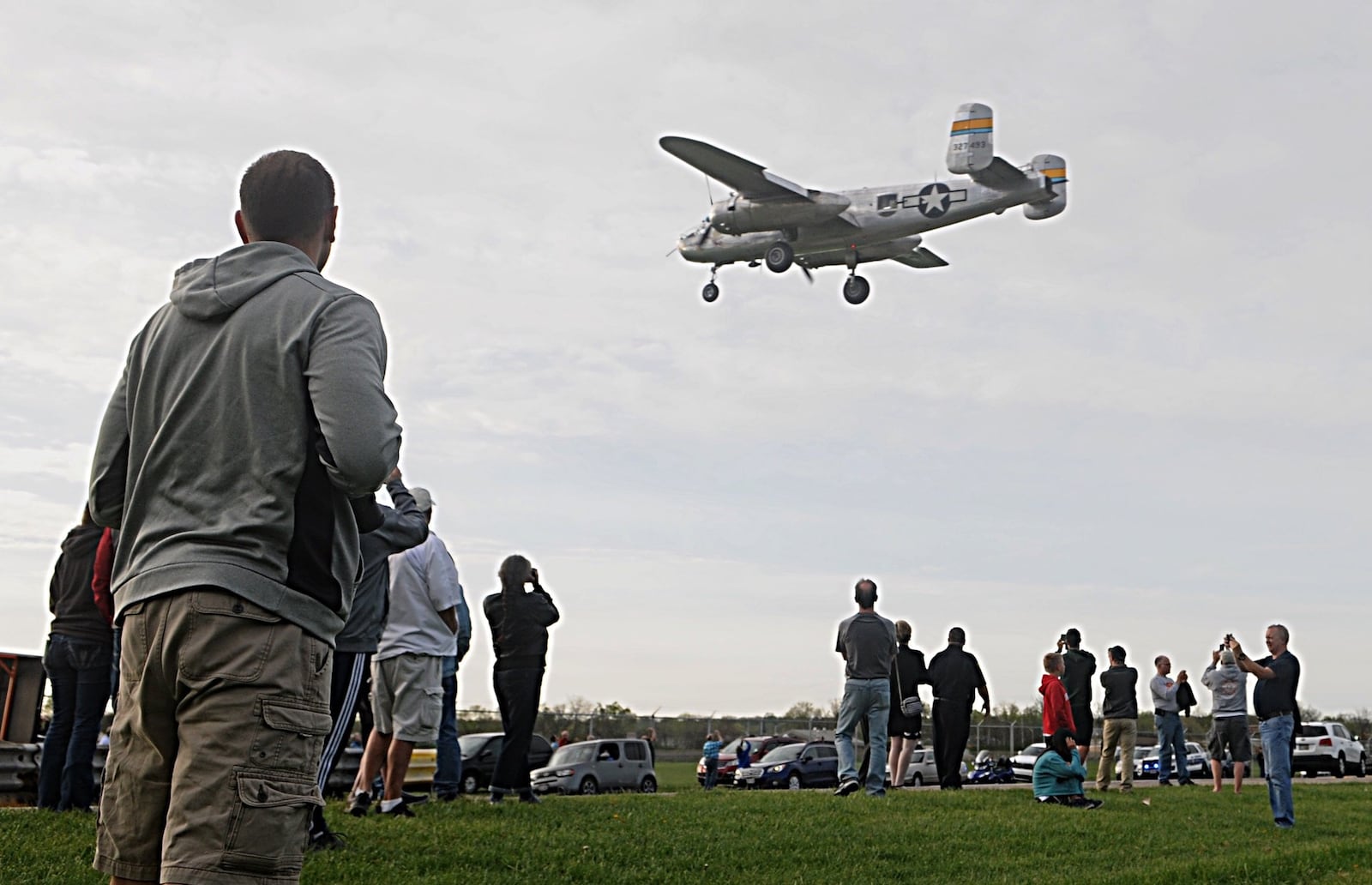 Thousands of people swarmed onto the airstrip at the National Museum of the U.S. Air Force in 2017 as World War II era B-25s landed to mark the 75th anniversary of the historic Doolittle Raiders attack against Japan. MARSHALL GORBY/STAFF