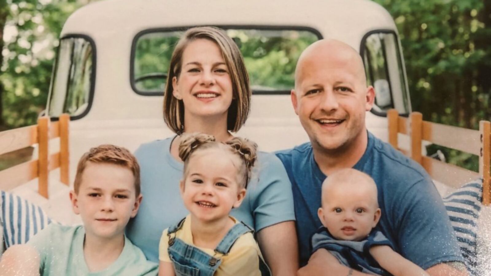 Amanda Jones pictured with her husband and three children.