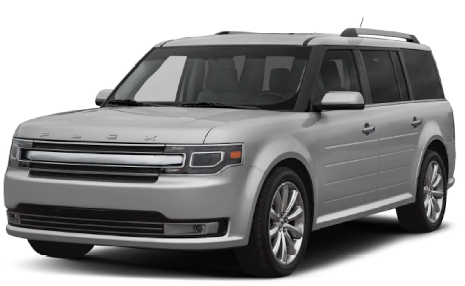 The vehicle involved is a gray 2014 Ford Flex with OH plate number 857YUS. The vehicle pictured is not the actual vehicle involved.