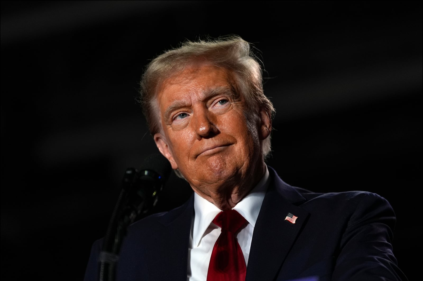 Republican presidential nominee former President Donald Trump speaks at a campaign rally at Macomb Community College, Friday, Nov. 1, 2024, in Warren, Mich. (AP Photo/Julia Demaree Nikhinson)